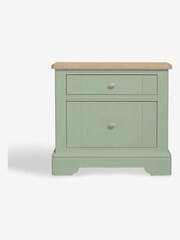 Sage Green Hampton Country Collection Luxe Painted Oak 1 Drawer Bedside Table - Image 2 of 9