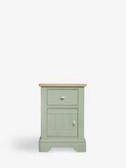 Sage Green Hampton Country Collection Luxe Painted Oak 1 Drawer Bedside Table - Image 5 of 9