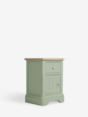 Sage Green Hampton Country Collection Luxe Painted Oak 1 Drawer Bedside Table - Image 6 of 9