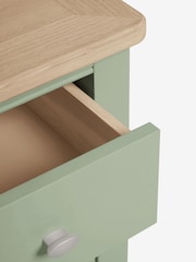 Sage Green Hampton Country Collection Luxe Painted Oak 1 Drawer Bedside Table - Image 7 of 9