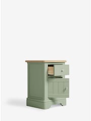 Sage Green Hampton Country Collection Luxe Painted Oak 1 Drawer Bedside Table - Image 8 of 9