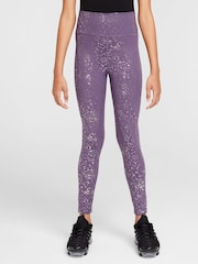 Nike Purple Raisin One Dri-FIT Shine Leggings - Image 1 of 5