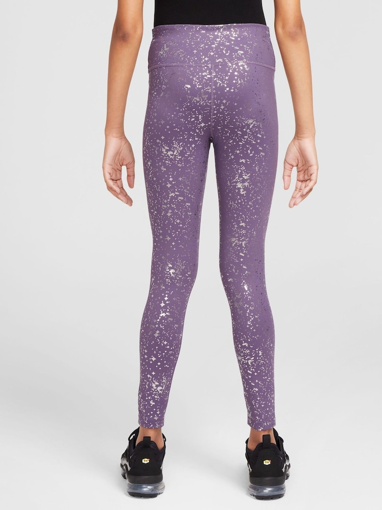 Nike Purple Raisin One Dri-FIT Shine Leggings - Image 2 of 5