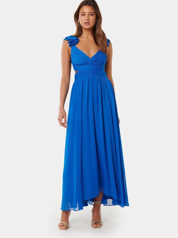 Forever New Blue Selena Petite Ruffle Maxi Dress - Image 1 of 4