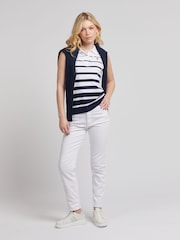 U.S. Polo Assn. Stripe Womens Sleeveless Polo Shirt - Imagen 3 de 7