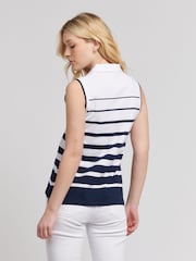 U.S. Polo Assn. Stripe Womens Sleeveless Polo Shirt - Imagen 4 de 7