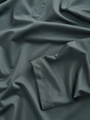 Slate Grey Active Golf Long Sleeve Textured Top Polo Shirt - Image 8 of 8