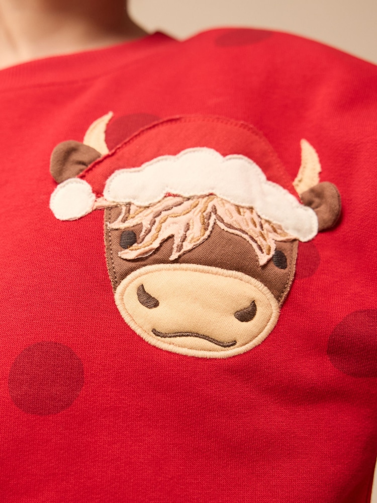 Red Hamish Christmas Sweatshirt and Leggings Set (3mths-7yrs) - Image 4 of 8