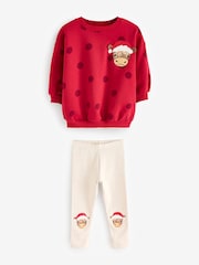 Red Hamish Christmas Sweatshirt and Leggings Set (3mths-7yrs) - Image 5 of 8