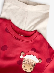 Red Hamish Christmas Sweatshirt and Leggings Set (3mths-7yrs) - Image 7 of 8