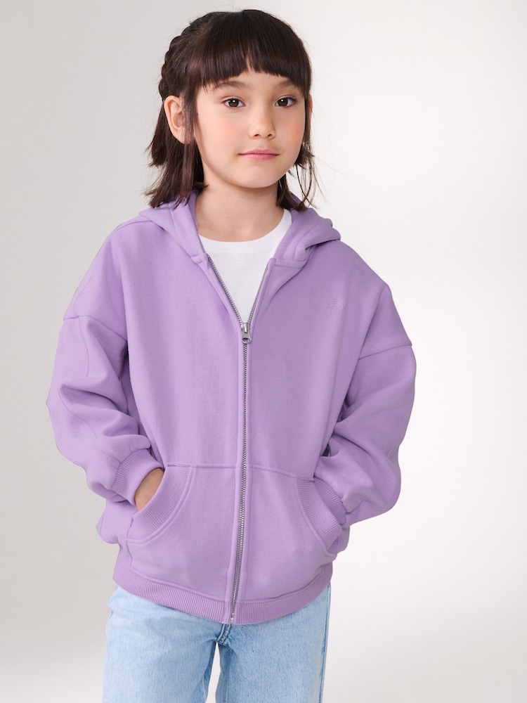 Purple Zip Through Hoodie (3-16yrs) - Image 1 of 7