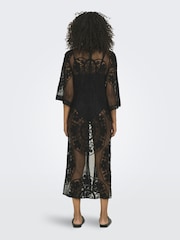 ONLY Black Embroidered Maxi Beach Cover-Up Kaftan - Image 2 of 7