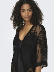 ONLY Black Embroidered Maxi Beach Cover-Up Kaftan - Image 5 of 7