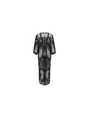 ONLY Black Embroidered Maxi Beach Cover-Up Kaftan - Image 6 of 7