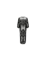ONLY Black Embroidered Maxi Beach Cover-Up Kaftan - Image 7 of 7
