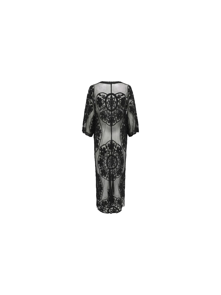 ONLY Black Embroidered Maxi Beach Cover-Up Kaftan - Image 7 of 7