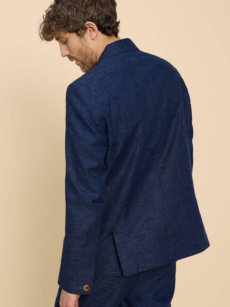 White Stuff Blue Linen Blend Blazer - Image 2 of 7
