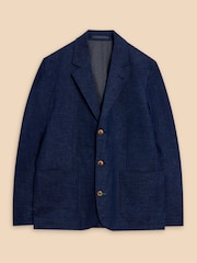 White Stuff Blue Linen Blend Blazer - Image 5 of 7