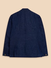 White Stuff Blue Linen Blend Blazer - Image 6 of 7