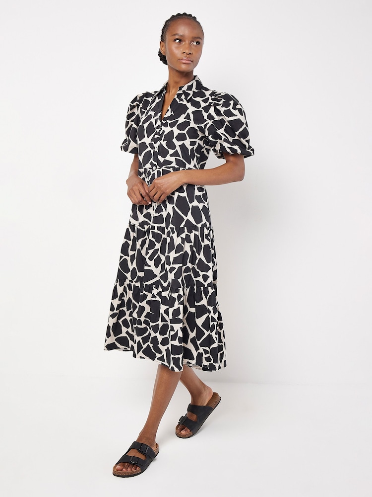Apricot Black Pebble Tiered Dress - Image 1 of 5 Apricot Black Pebble Tiered Dress - Image 1 of 5