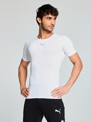 Puma White Mens LIGA Baselayer Short Sleeve T-Shirt - Image 1 of 6