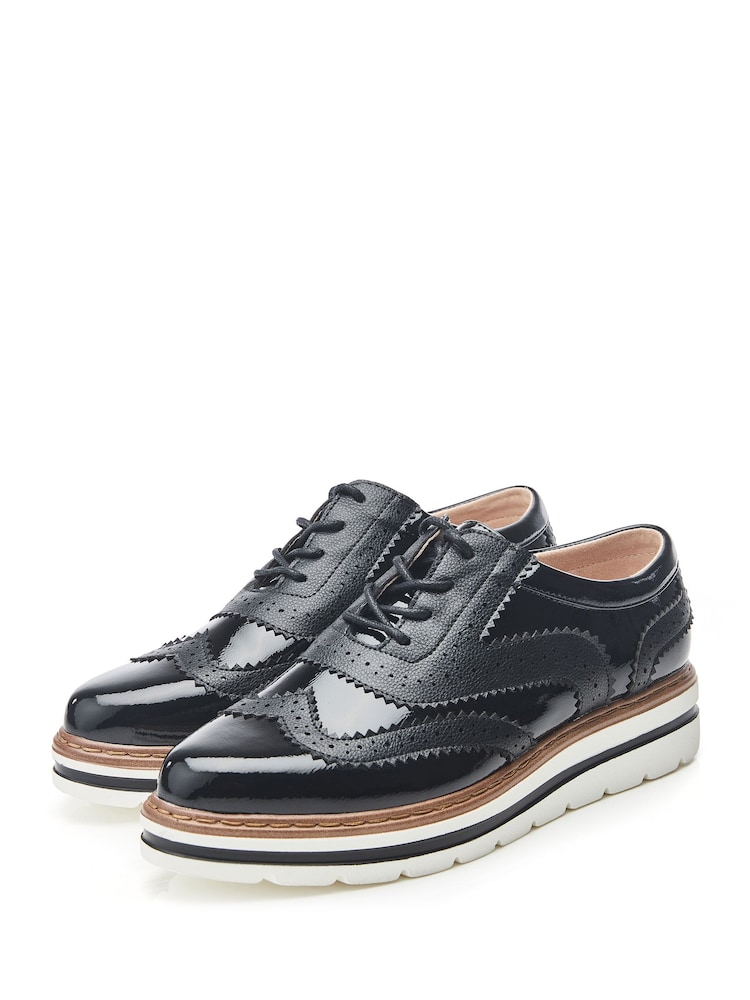 Kohle schwarz - Moda in Pelle Gennisiss Lace-Up Brogue Detailed Shoes - Bild 2 von 4 Kohle schwarz - Moda in Pelle Gennisiss Lace-Up Brogue Detailed Shoes - Bild 2 von 4