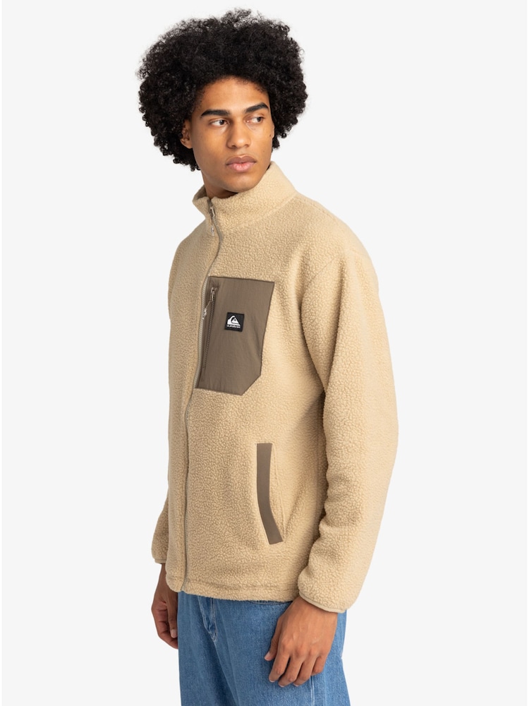 Quiksilver Cream Clean Coast Borg Full Zip Fleece Jacket - Image 3 of 6