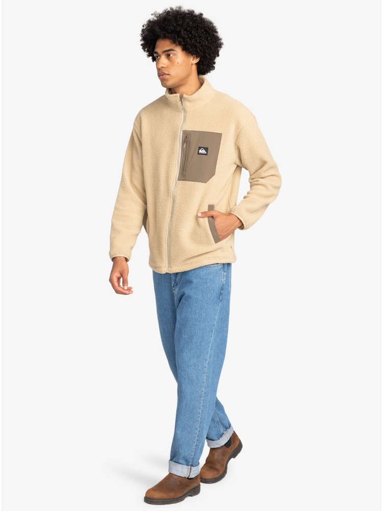Quiksilver Cream Clean Coast Borg Full Zip Fleece Jacket - Image 4 of 6