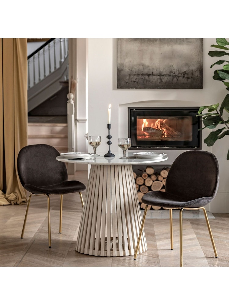 Gallery Home Natural Oujda Marble Round Dining Table - Image 1 of 6