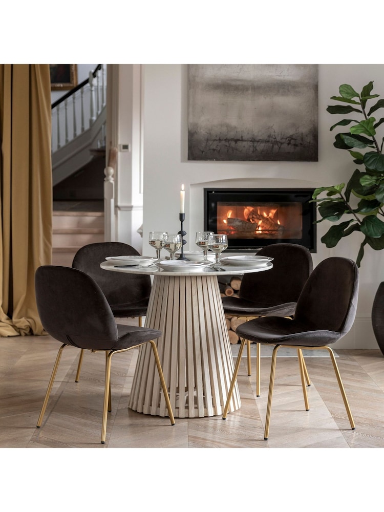 Gallery Home Natural Oujda Marble Round Dining Table - Image 2 of 6