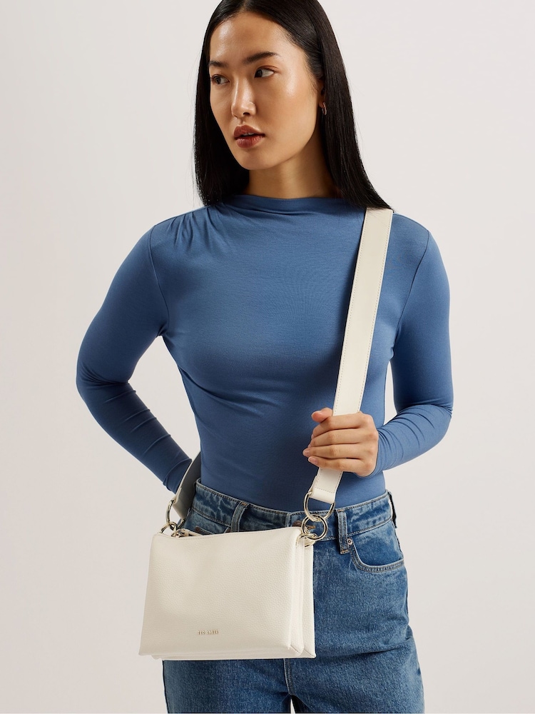 Ted Baker White Branded Webbing Delphia Cross-Body Bag - Image 1 of 6