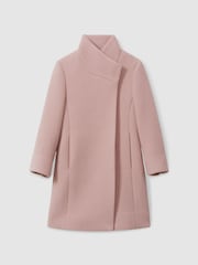 Reiss Pink Kia 4-9 yrs Wool Blend Funnel Neck Coat - Image 2 of 4