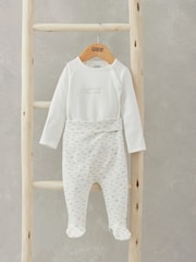 Mamas & Papas Cream 100% Cotton Welcome To The World Bodysuit And Legging Set 2 Piece - Image 1 of 4