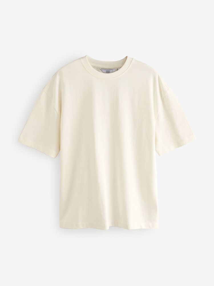 Blanc ivoire - Coupe ample - T-shirt épais - Image 4 of 6