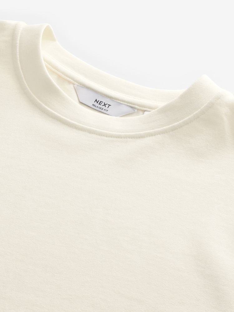 Blanc ivoire - Coupe ample - T-shirt épais - Image 5 of 6