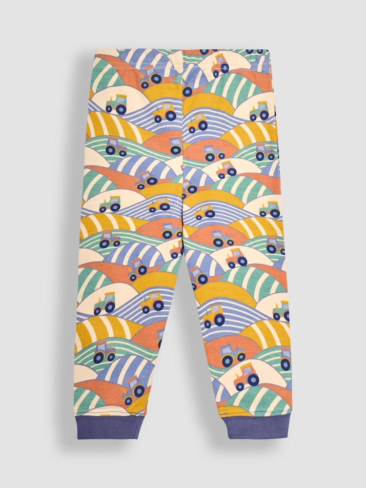 JoJo Maman Bébé Marl Grey Tractor Jersey Pyjamas 2 Pack - Image 5 of 9