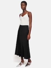Jigsaw Black Satin Bias Asymmetric Skirt - Image 3 of 6