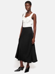 Jigsaw Black Satin Bias Asymmetric Skirt - Image 4 of 6