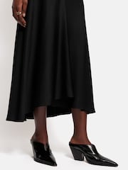 Jigsaw Black Satin Bias Asymmetric Skirt - Image 5 of 6