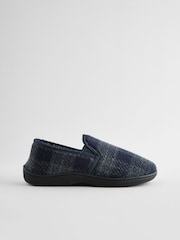 Navy Blue Checked Slippers - Image 2 of 6