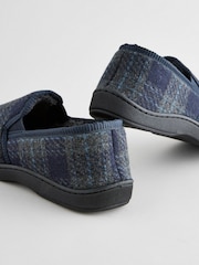 Navy Blue Checked Slippers - Image 3 of 6