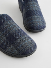 Navy Blue Checked Slippers - Image 5 of 6