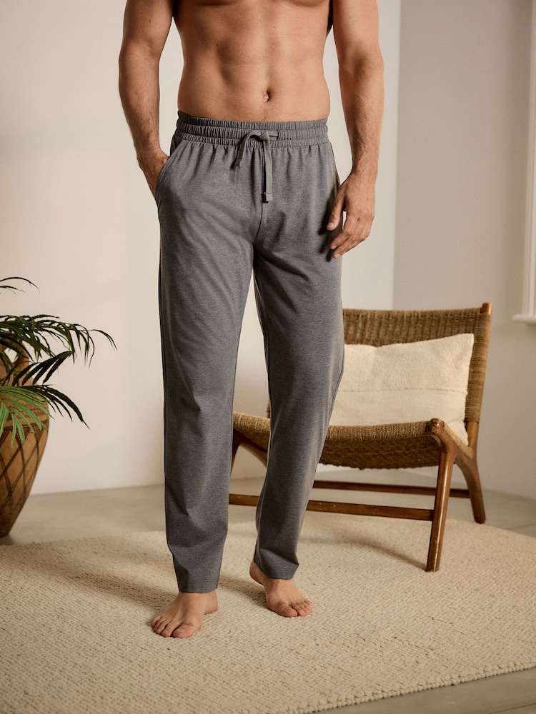 Navy Blue /Grey Open Hem Lasting Fresh Rich Pyjama Bottoms 2 Pack - Image 2 of 14