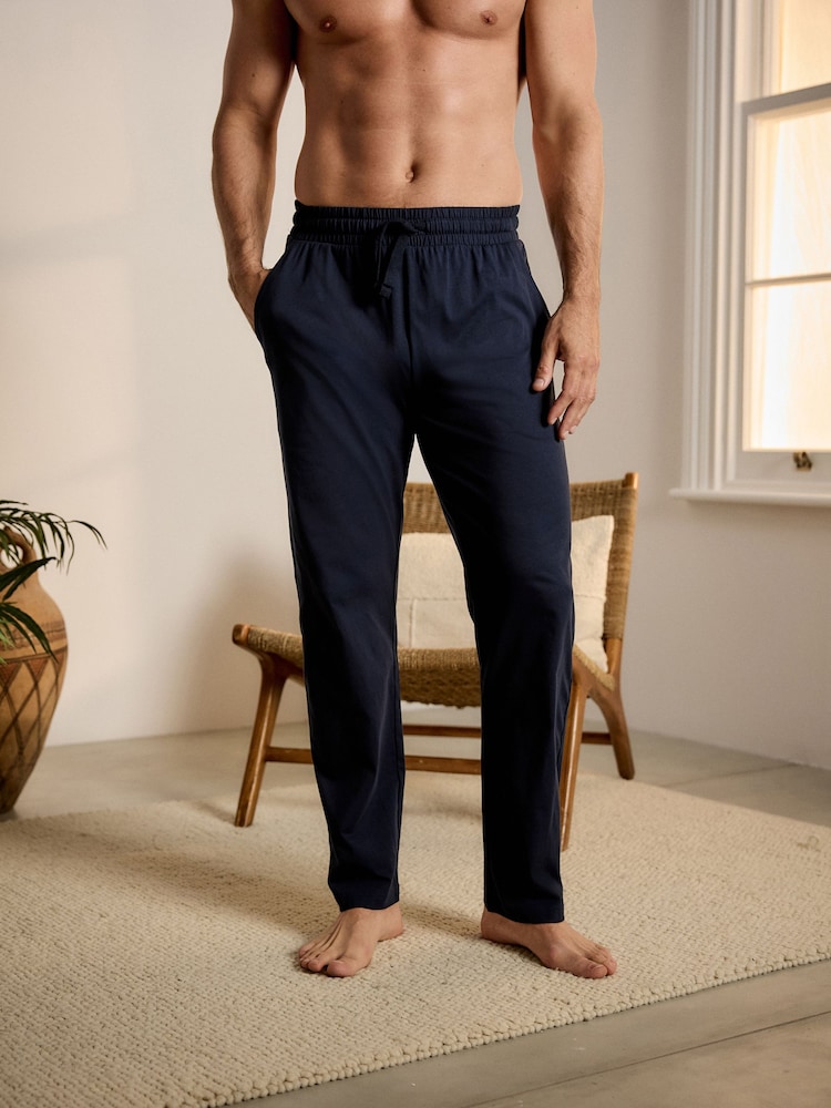 כחול כהה/אפור - שוליים פתוחים - Lasting Fresh Rich Pyjama Bottoms 2 Pack - Image 3 of 14