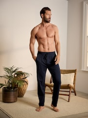 Navy Blue /Grey Open Hem Lasting Fresh Rich Pyjama Bottoms 2 Pack - Image 6 of 14