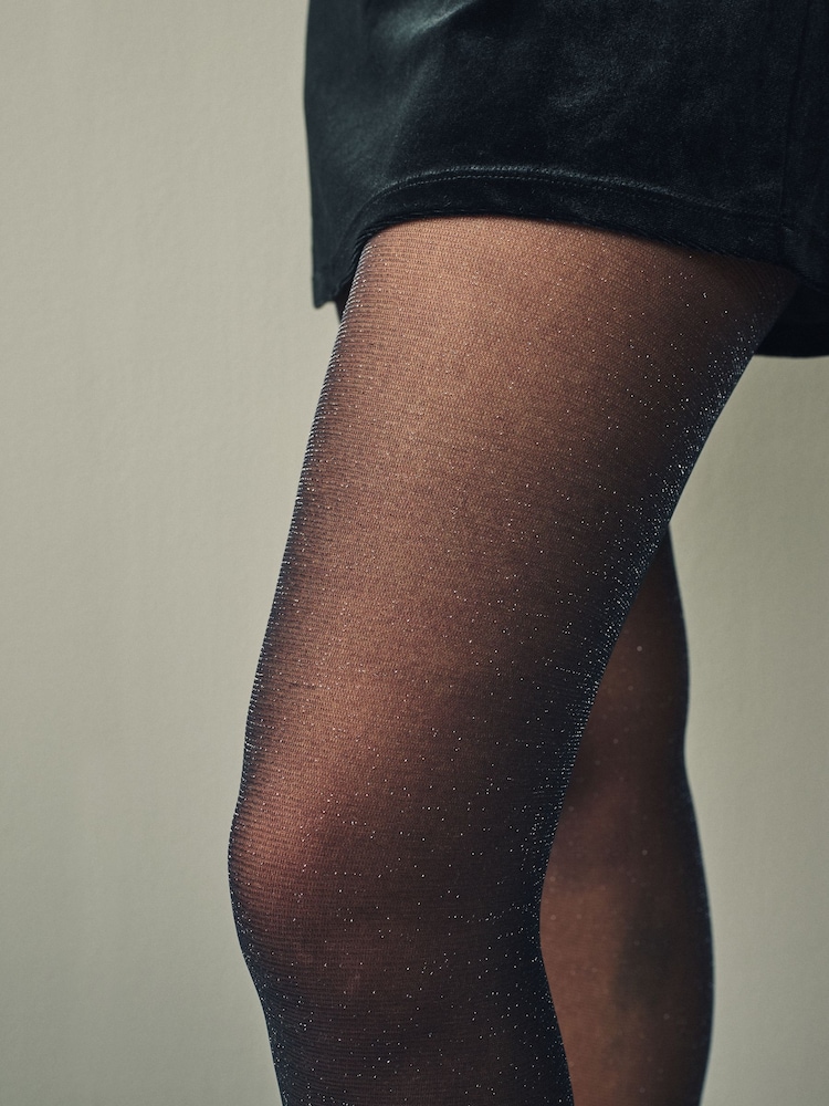 Silver Sparkle Pattern Tights 1 Pack - Image 2 of 2