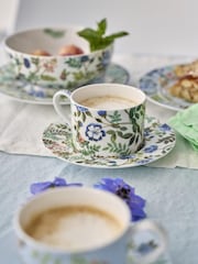 Designers Guild Porcelaine De Chine Tea Cups and Saucers Set Of 4 - Image 3 of 6