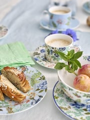 Designers Guild Porcelaine De Chine Tea Cups and Saucers Set Of 4 - Image 4 of 6
