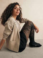 Black Lace Pattern Tights 1 Pack - Image 1 of 2