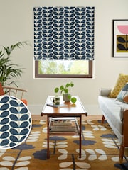 Orla Kiely Whale Blue Botanica Stem Made to Measure 100% Cotton Roman Blinds - Image 1 of 6